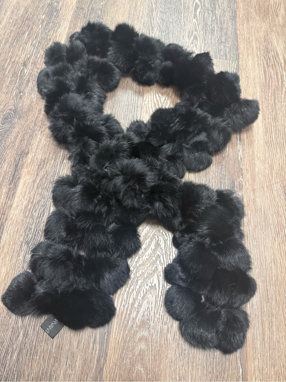 Genuine Rabbit Fur Pom Scarf - Luxury Winter Accessory